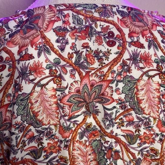 Max Studio Paisley Belted Boho Top - Picture 3 of 5
